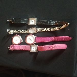 Watches lot of 5 mixed variety in old condition + pixmob bracelet